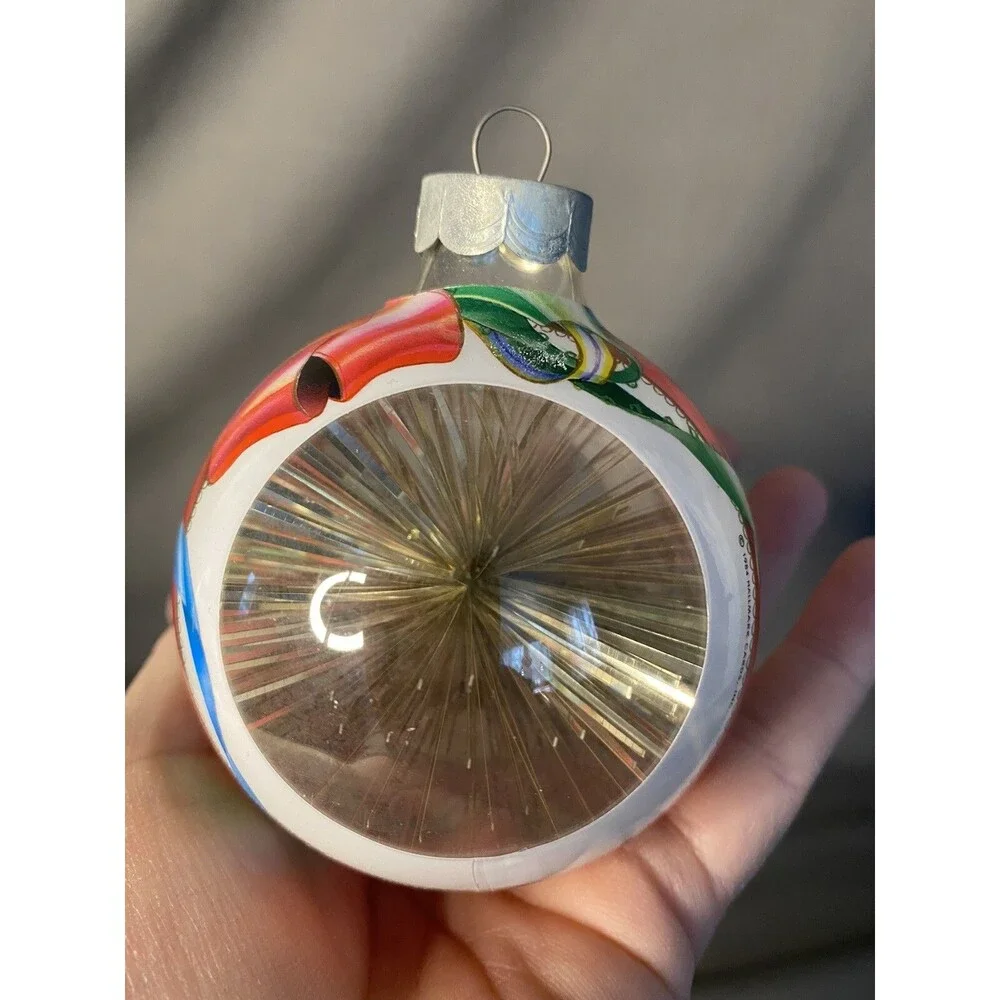Vintage Tinsel Glass Ball Christmas Ornament HOLIDAY STARBURST Hallmark Keepsake
